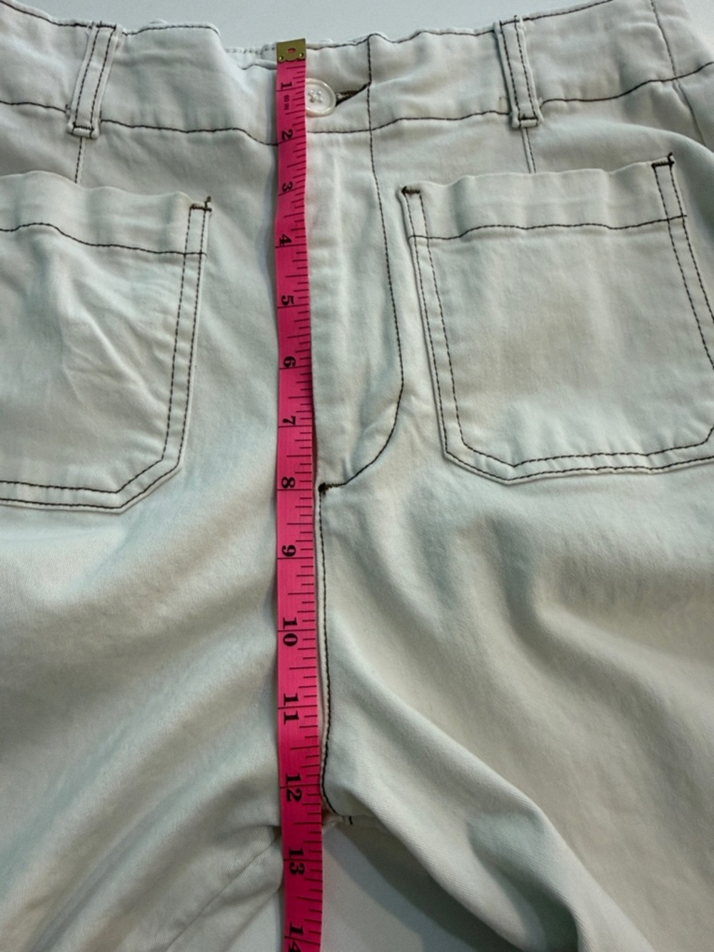 Bagatelle Contrast Stitch Wide Leg Crop Pants - Cream - Size 6 - Picture 9 of 10